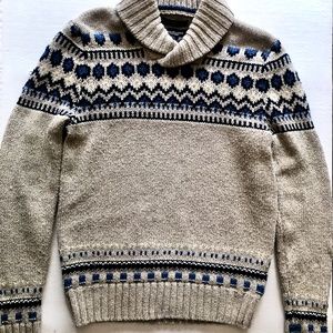 American Eagle Outfitters Fair Isle Shawl Collar Sweater